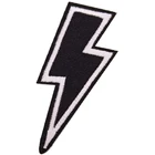 Мотоциклетные Куртки 1 шт., черная приклеивающаяся нашивка с молнией и болтом, аппликация для одежды, рюкзаков, джинсов, сумок, простыней для покрытия с логотипом