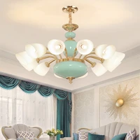 led modern pendant lamps american golden ceramic pendant lights fixture hotel lobby living room lanterna home indoor lighting