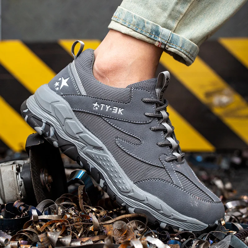 Safety Shoes High-top Waterproof Work Boots Men's Steel Toe Cap Puncture-proof Protection Outdoor Lightweight | Обувь