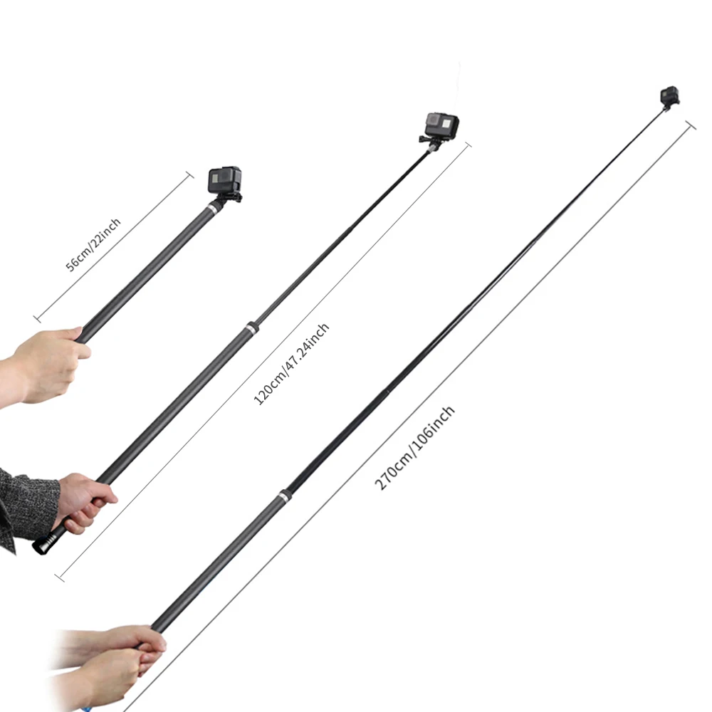 TELESIN 2 7 м углеродное волокно ультра длинная селфи палка для GoPro Hero 10 9 8 Black 6 5 Insta360 ONE