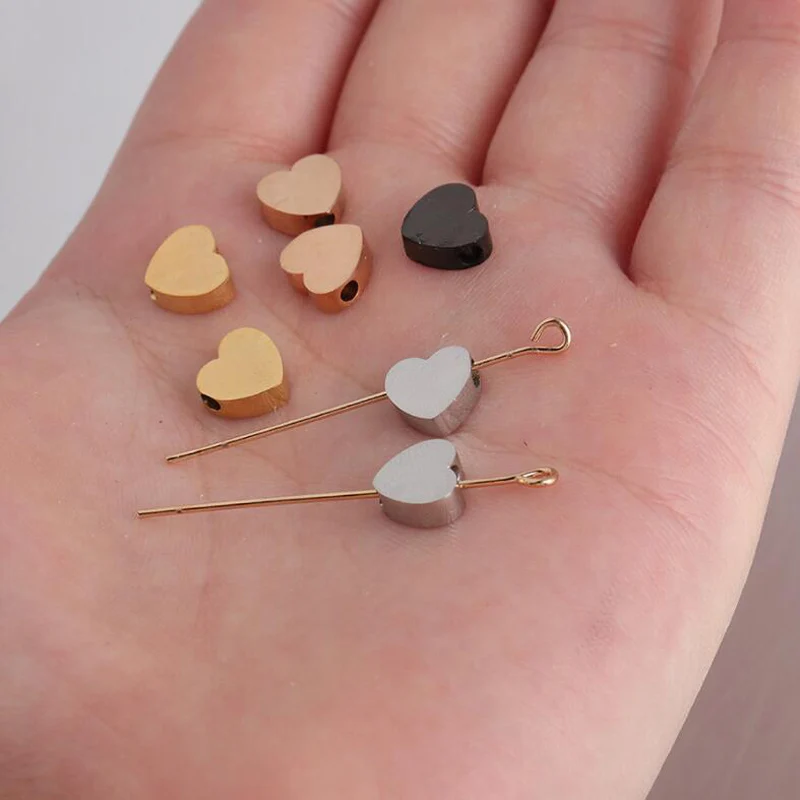 Fnixtar 20 шт./лот зеркальная полировка нержавеющая сталь 7 4*8 мм сердце мини Подвески