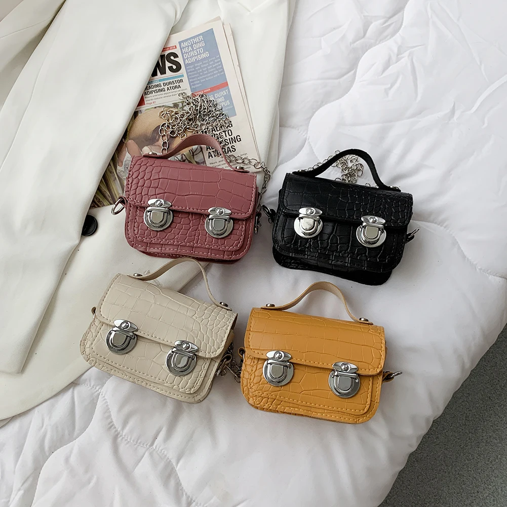 

Vintage Alligator Pattern Women Mini Crossbody Handbags Fashion PU Leather Solid Color Casual Ladies Small Shoulder Messenger Ba