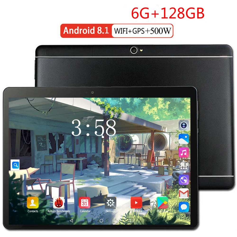 Планшет со стальным экраном IPS 4G Восьмиядерный Google Play детский планшет 6 ГБ ОЗУ 128