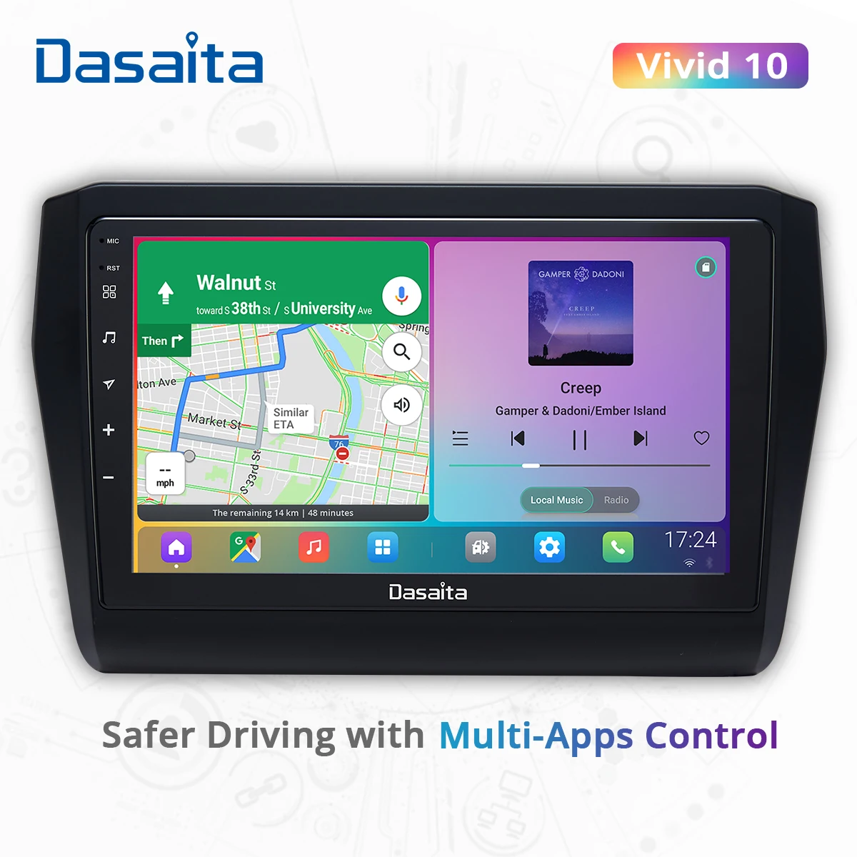 

Dasaita Vivid For Suzuki Swift 2018 2019 2020 Carplay Android Auto Car Stereo Player 1280*720 IPS Touch Screen Radio 4G RAM 64G