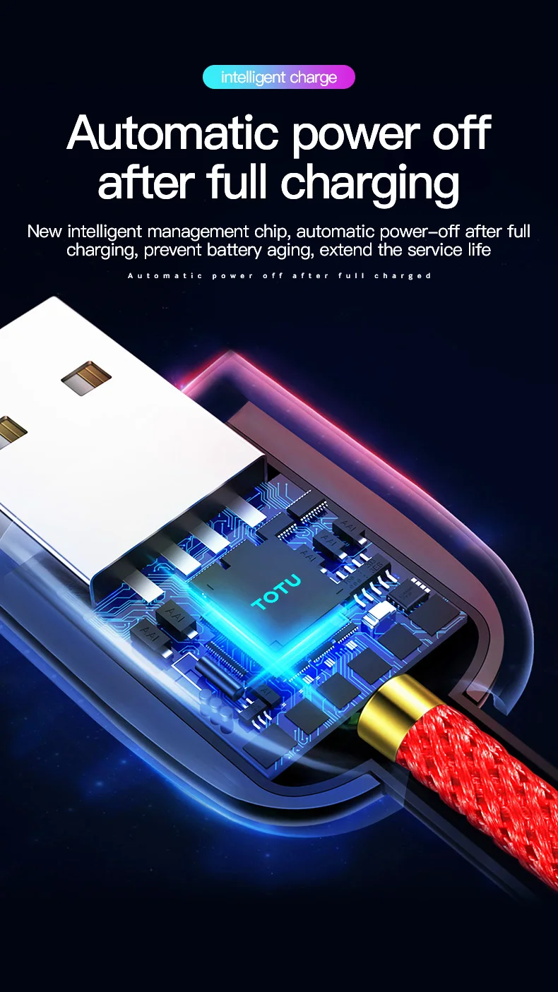 TOTU 1,2 м нейлоновый USB кабель для зарядки телефона для Iphone 11 Pro Max кабель с светодиодный светильник для зарядки Iphone X 8 7 6 Plus зарядное устройство
