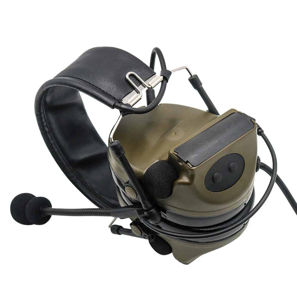 Tactical COMTAC II Noise Reduction Pickup Hunting Shooting Headset and Tactical U94 PTT and Tactical Helmet ARC Rail Adapter FG