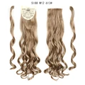 बाल एक्सटेंशन प्राकृतिक बाल हेडड्रेस सिंथेटिक बाल भूरे भूरे 613 में लंबे सीधे पोनीटेल क्लिप को पोनीटेल क्लिप के चारों ओर लपेटें