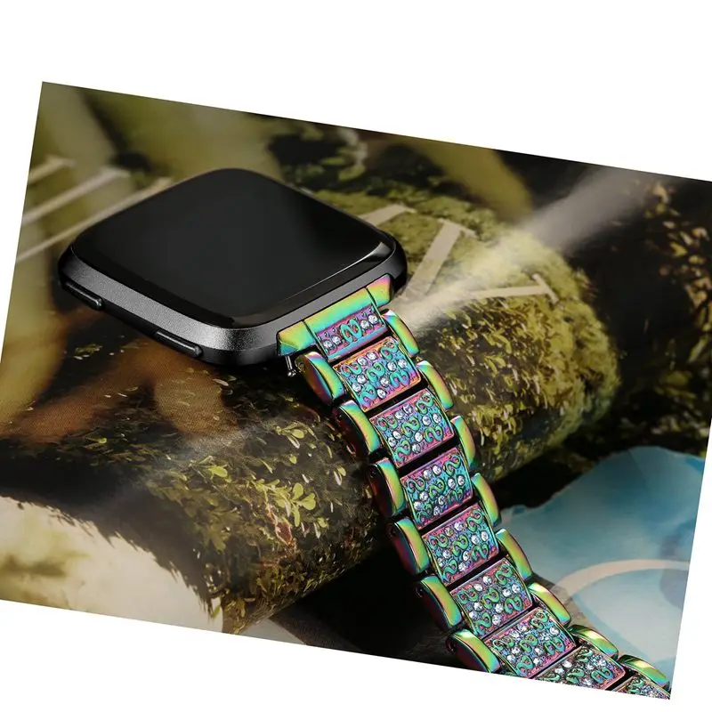 Joyozy со стразами вечерние прочные красивые элегантностью для fitbit versa ремешок для наручных часов из нержавеющей стали ремешок для fitbit versa2 часы