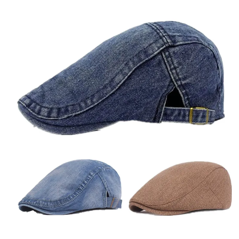 

3 Types Fashion Woman Man Girls Commute Cotton Hats Denim Caps Multicolor Classic Vintage Duckbill Beret Golf Cabbie Sun Newsboy
