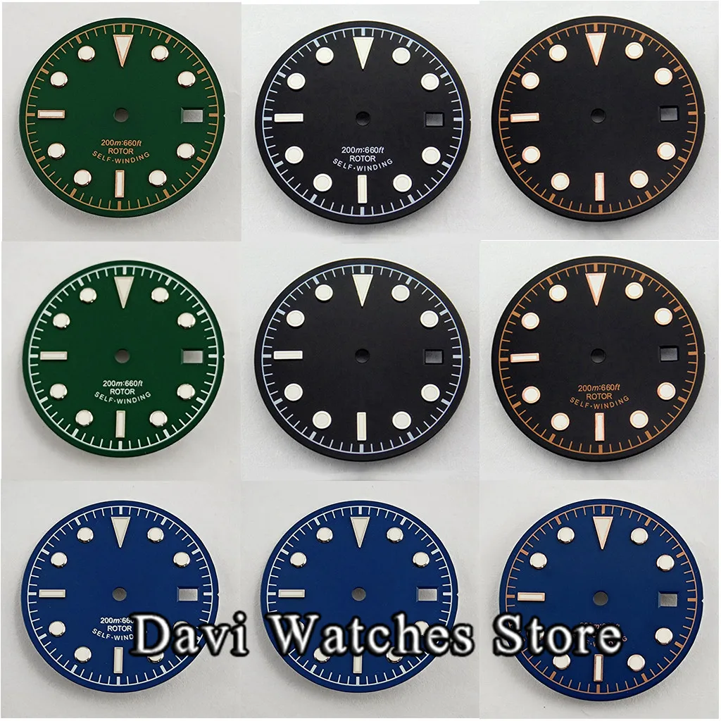 

12 Types 30.5mm Sterile Black/Blue/Green Watch Dial Fit For NH35/NH35A ETA2824/2836 Miyota 8205/8215/821A DG2813/3804 Movement