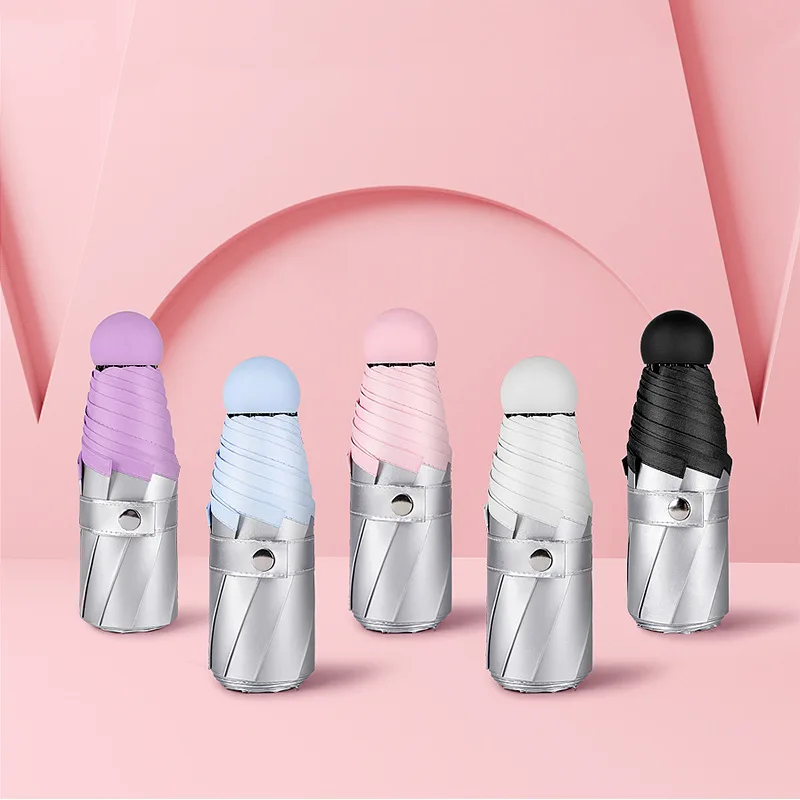 

Women Umbrella Pocket Mini Umbrellas Anti UV Rain Women Parasol Sun Protection Five-Folding Men Kids Umbrella for Travel