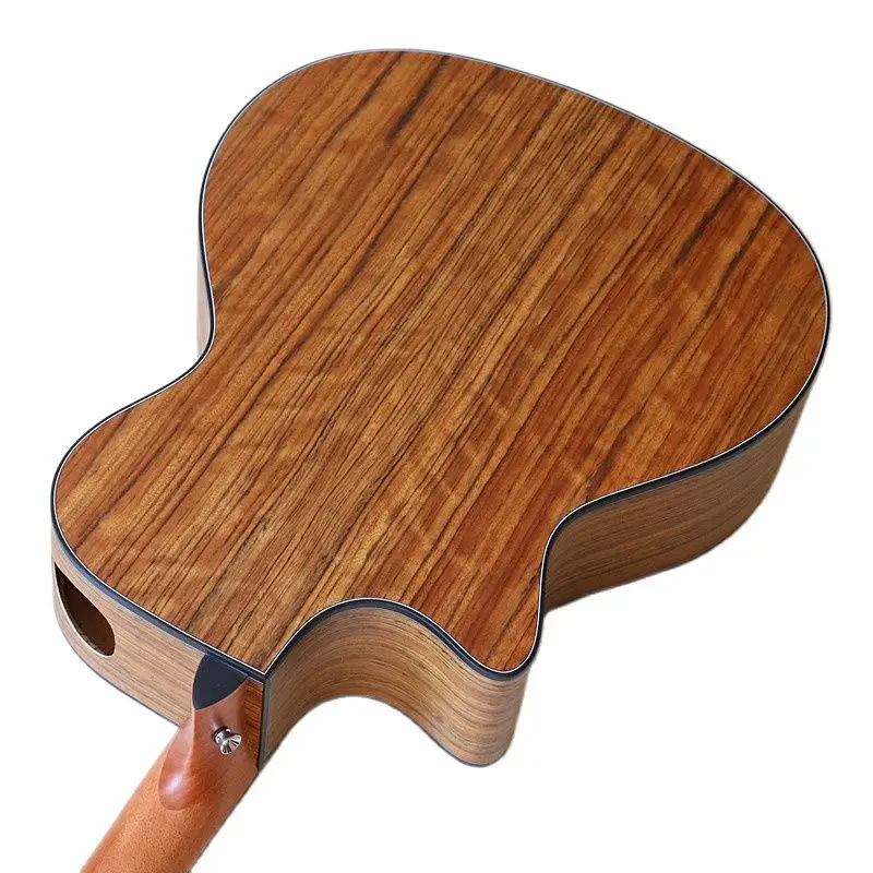 hickory top jazz 40 zoll akustische elektrische gitarre 6 string akustische gitarre natürliche farbe folk gitarre mit doppel sound loch free glob