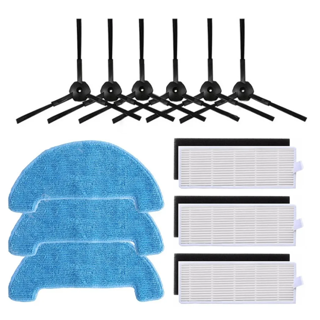 

3x Filter 3x Sponge 3x Mop Cloth 6x Side Brush For Polaris Pvcr 0926w 0726 Robotic Vacuum Cleaner