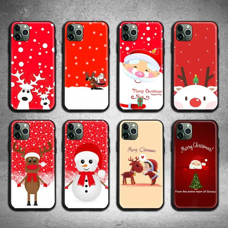 

Christmas Cartoon Deer Phone Case for iphone 12 pro max 11 pro XS MAX 8 7 6 6S Plus X 5S SE 2020 XR case
