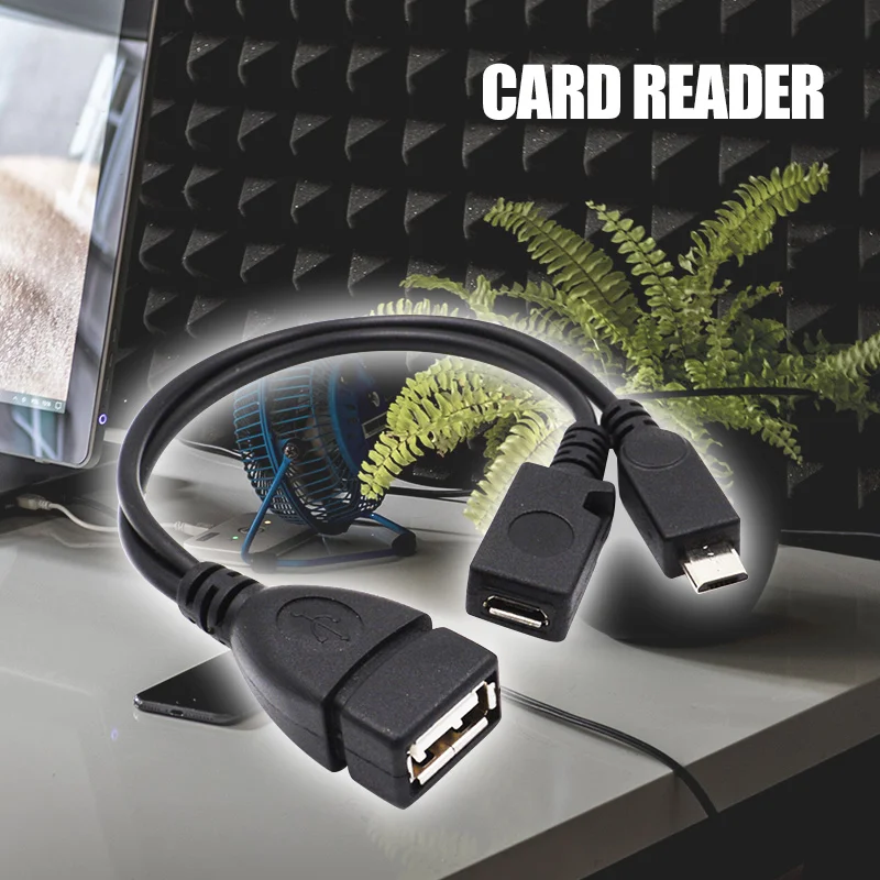 

2 In 1 OTG Micro USB Host Power Y Splitter USB Adapter to Micro 5 Pin Male Female Cable UY8