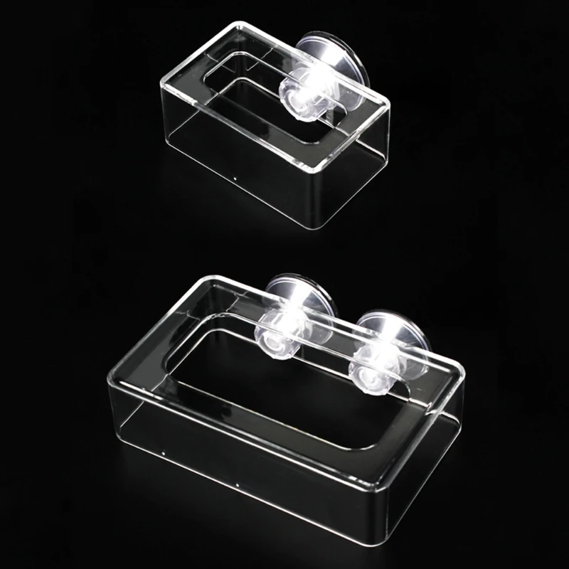 Аквариумная акриловая квадратная поплавковая кормушка с кольцом на присоске для