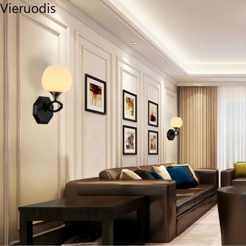 Скандинавский светодиодный настенный светильник s E27 стеклянный бра для