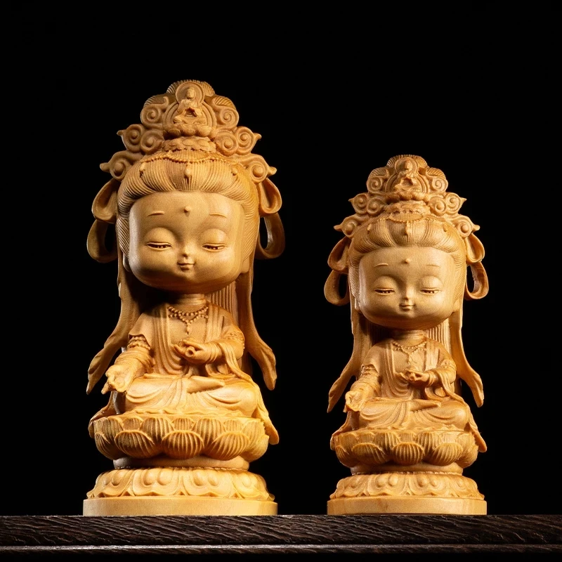 

Wood Guanyin Statue Wooden Statue Guan Yin Chinese Buddha Home Mercy Goddess Bodhisattva Ornaments