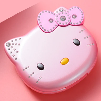pink Милый мини-телефон hello kitty для девочек K688+ четырехдиапазонный флип-мобильный телефон с мультяшками разблокированный детский мини-телефон с двумя sim-картами - Цвет: pink