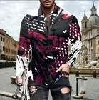 Мужская рубашка в горошек, с длинным рукавом