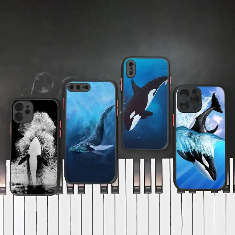 

Killer Whale Orcan animal pattern Phone Case matte transparent For iphone 7 8 11 12 plus mini x xs xr pro max cover