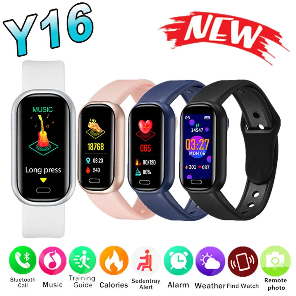

Smart Bracelet Y16 Smart Watch Men Waterproof Fitness Band Heart Rate Monitor relógio Women Smartwatch Clock For Xiaomi Huawei