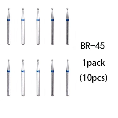 BR-45(10pcs) BR-31 Dental Diamond Burs Drill Dentistry Burs High Speed Handpiece Handle Diameter 1.6mm Dentist Tools BR-41 TR-13 FO32 - Цвет: BR-45(10pcs)