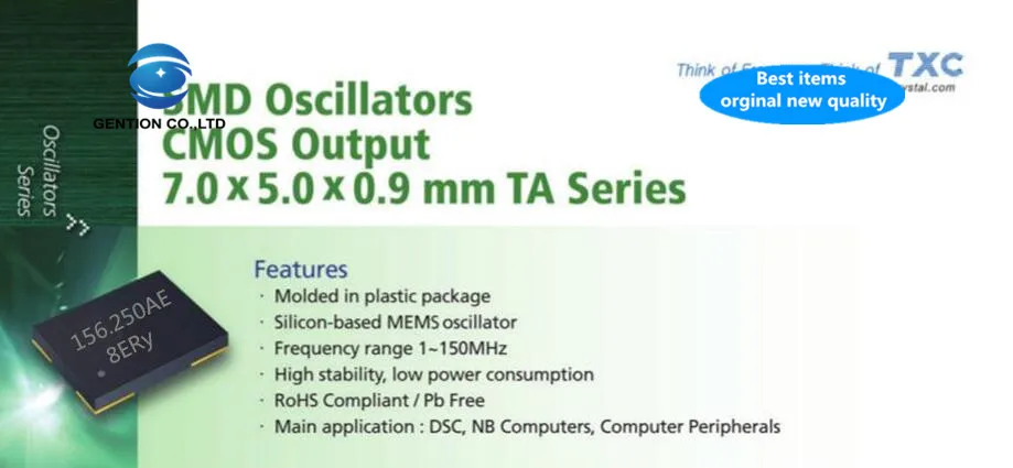 Новинка 100%, оригинальный кварцевый осциллятор TA TXC Active SMD, 10 шт., односторонний, 5x7, 4-контактный, 156,25 м, 156,25 МГц, OSC 7050