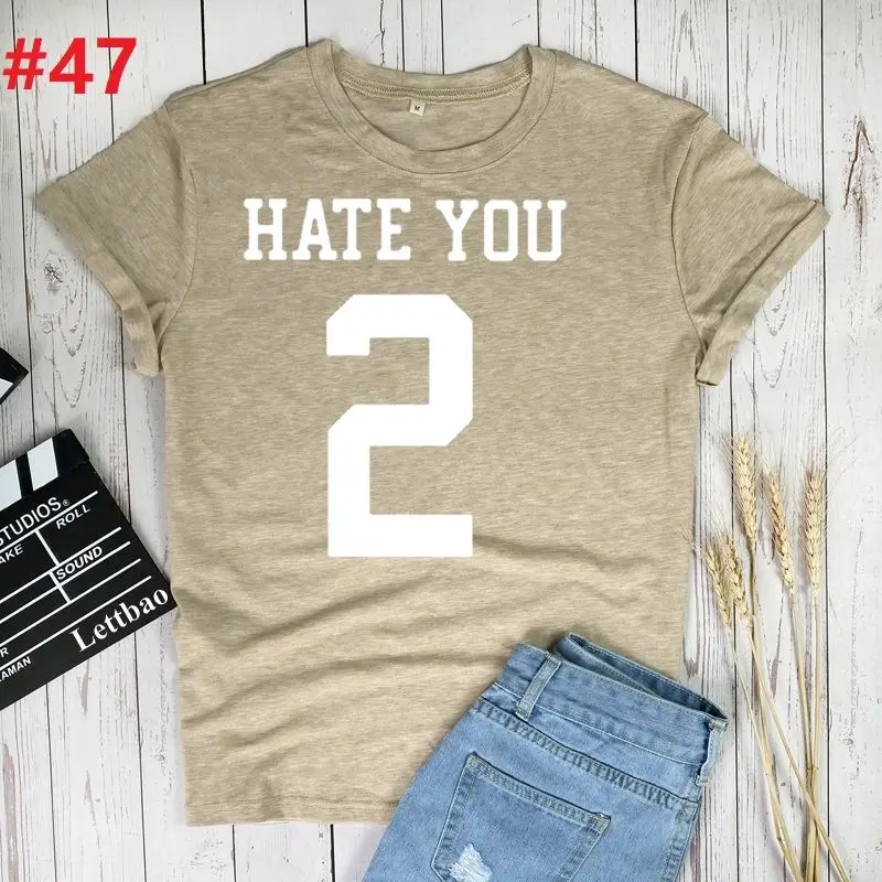 

hate you Camisetas Verano Mujer 2021 Women T Shirts Harajuku Cotton Graphic Tees Chemise Femme Graphic Tee Vintage