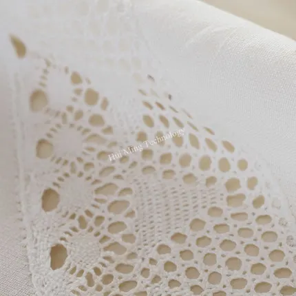 Европейская вышитая белая скатерть для обеденного стола хлопковая пряжа