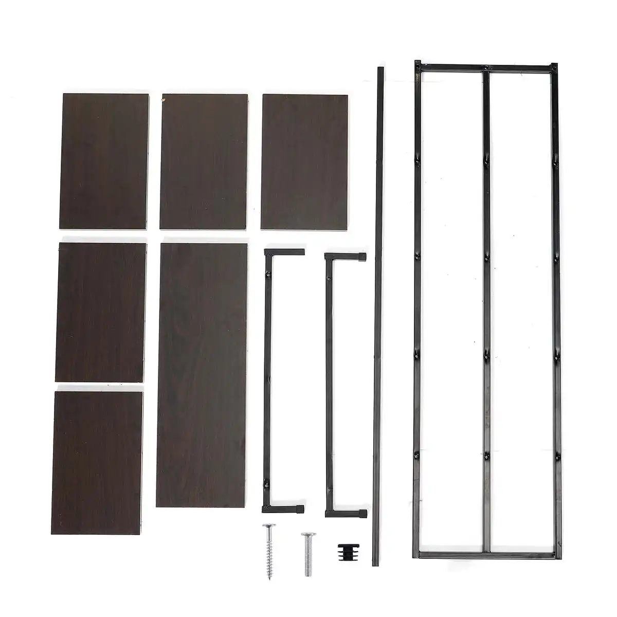 

5 Tiers Wooden Iron Bookshelf Display Shelf Home Indoor Outdoor Plant Rack Yard Garden Patio Balcony Flower Stands 60x23x125cm