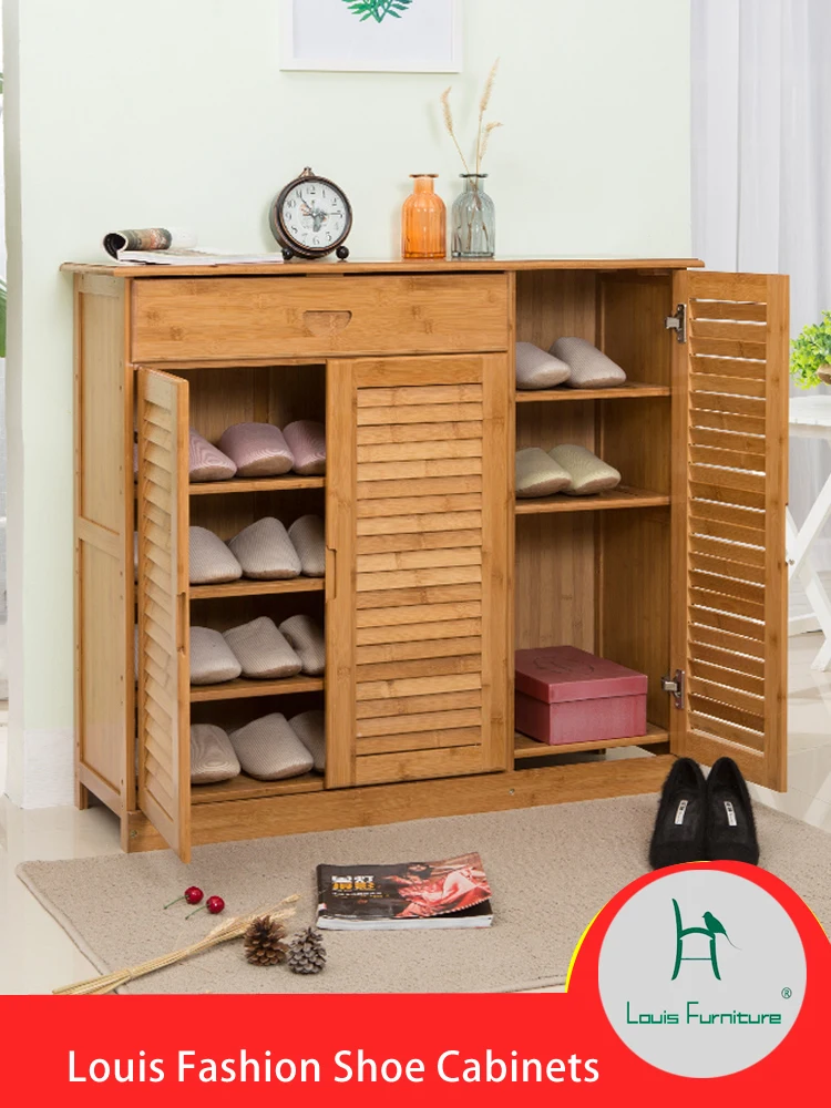 Бамбуковые деревянные шкафы для обуви Louis Fashion простые современные