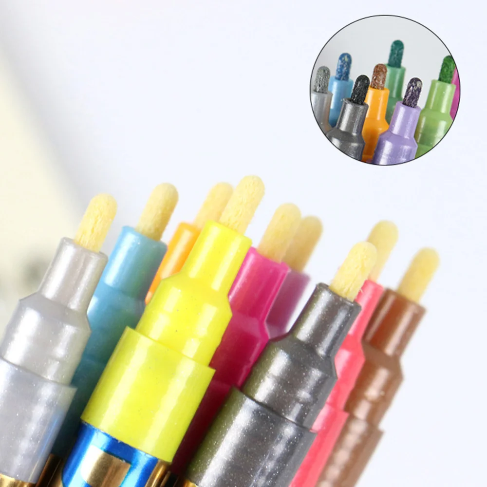 

1 Set 12pcs Metallic Paint Pens Colorful Gliter Pen DIY Drawing Marker Pen Graffiti Painting Pen