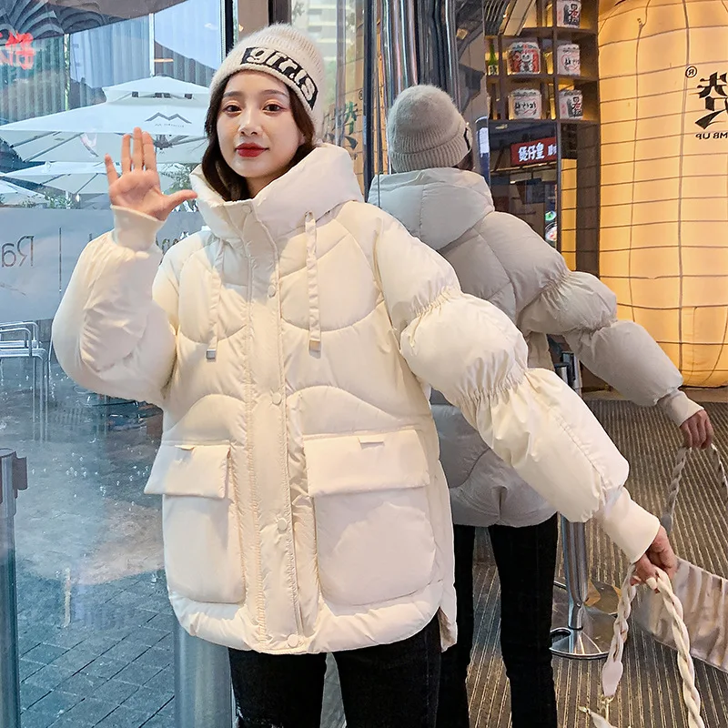 

Fitaylor/Новинка; Осенне-зимняя куртка с капюшоном для женщин; Повседневное хлопковое пальто на молнии с карманами; Женская свободная однотонна...