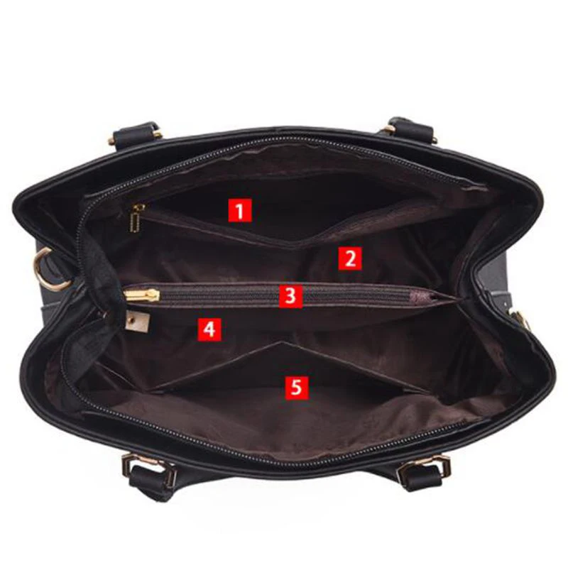 Вместительная женская сумка из искусственной кожи модная повседневная