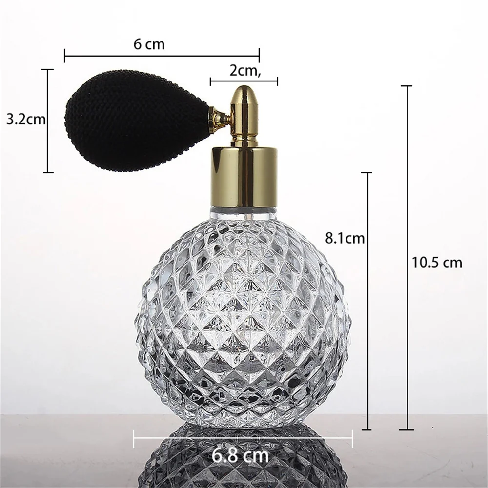 

1 Pcs 100 Ml Portable Vintage Crystal Glass Perfume Bottle With Atomizer Empty Cosmetic Mini Refillable Spray Bottles