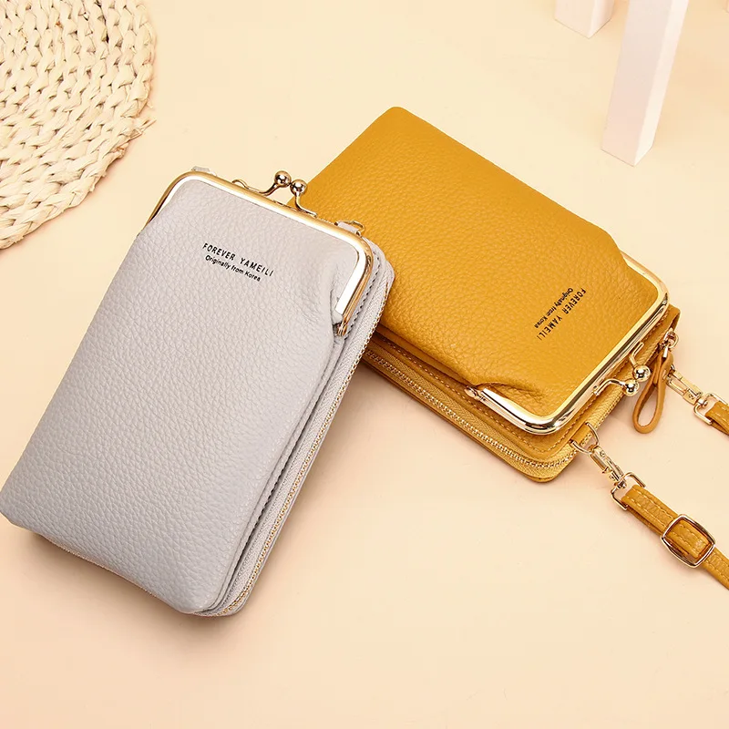 

New mobile phone bag ladies wallet PU long coin purse multifunctional mini bag shoulder bag diagonal bag