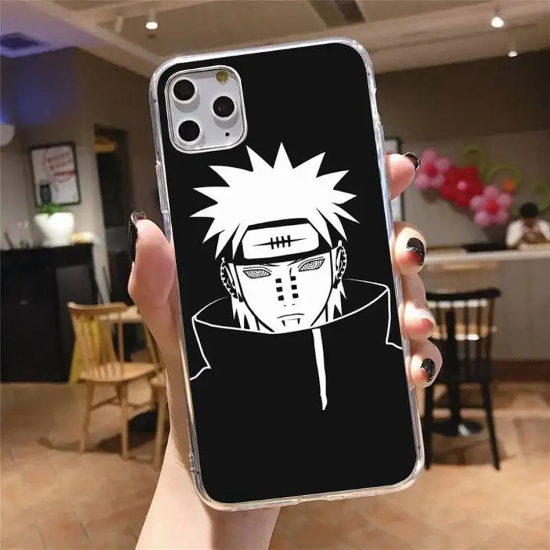 

Akatsuki Naruto pain Phone Case Transparent for iPhone 6 7 8 11 12 s mini pro X XS XR MAX Plus cover funda shell