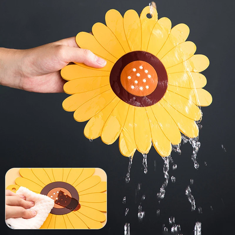 Sunflower Silicone Mat Pad Drink Coaster Non Slip Insulation Pot Holder Placemat For Home Office Desk Table Kitchen Accessories | Дом и сад