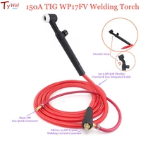 150a 3m wp17fv tig welding torch soft red hose argon tungsten arc flexible gas valve quick connector wp17 welder gun