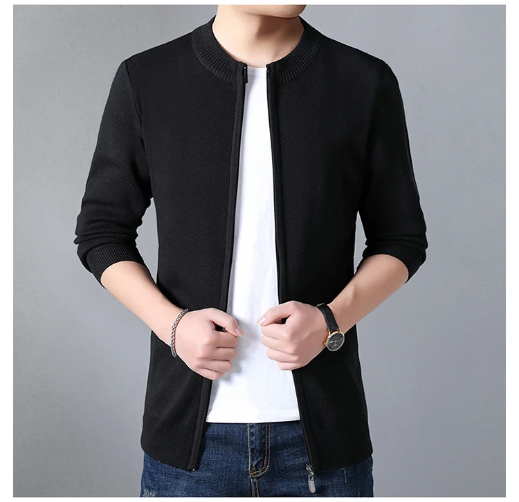 Новый свитер для мужчин высокое качество на каждый день однотонный Вязаный