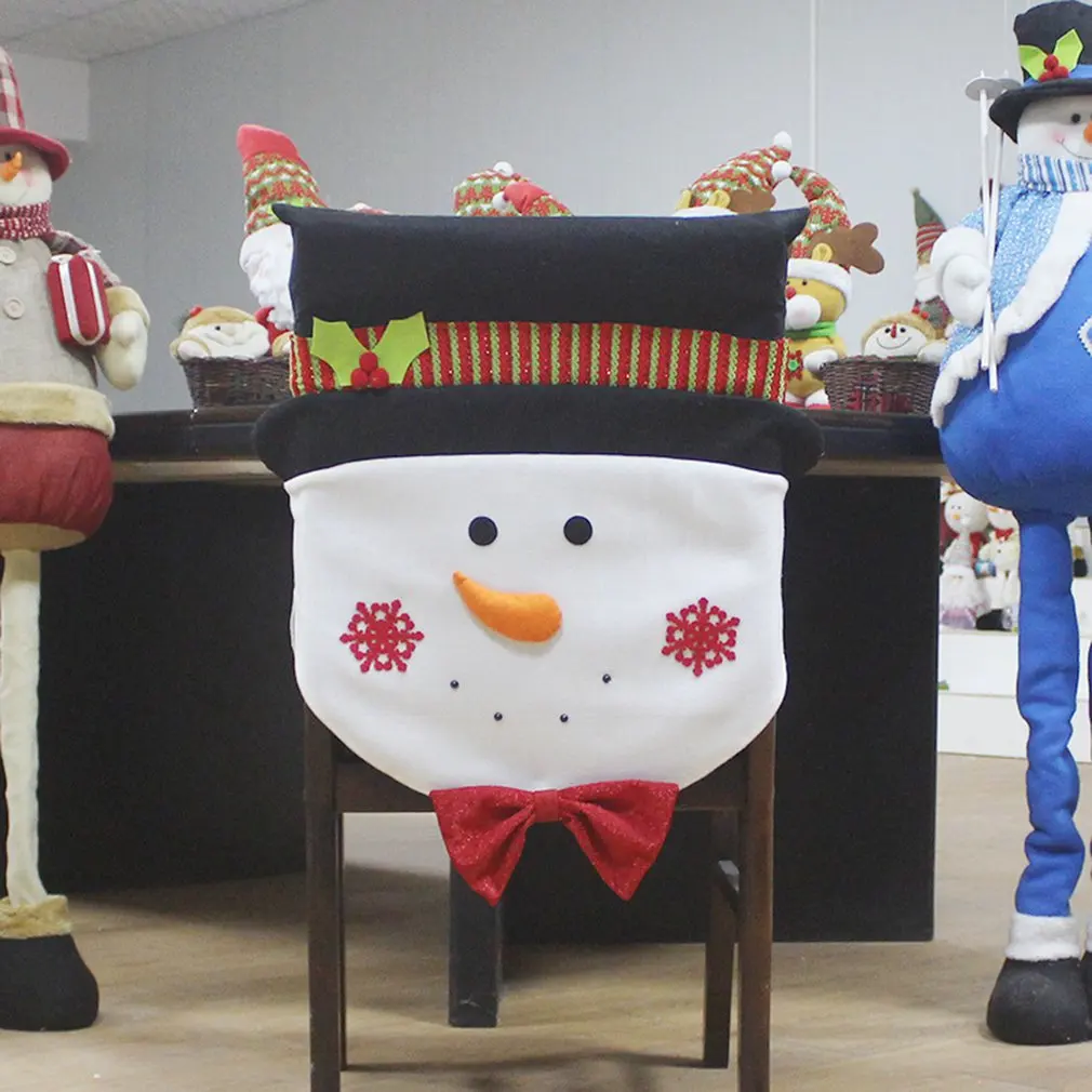 

Christmas Decoration Chair Set Old Man Snowman Restaurant Scene Dress Up Holiday Chair Cover Christmas Supplies