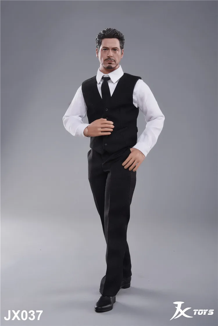JXTOYS-037, 1/6, мужской аксессуар для фигуры, жилет, костюм Железного человека, голова Тони, комплект одежды для джентльмена, модель для 12 дюймов, фигурка