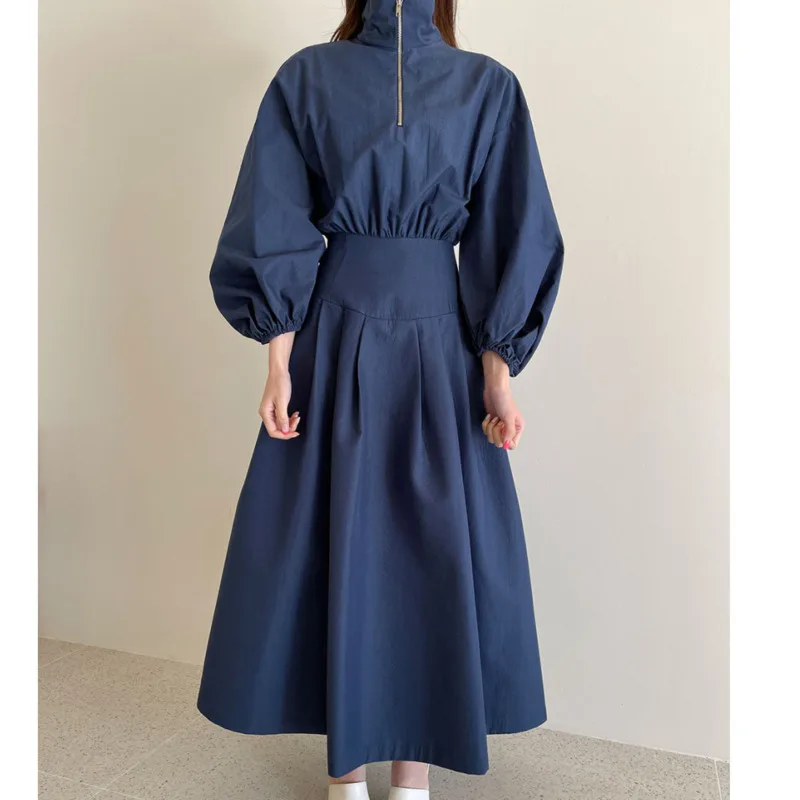 Женское однотонное плиссированное платье [EWQ] белое однобортное с