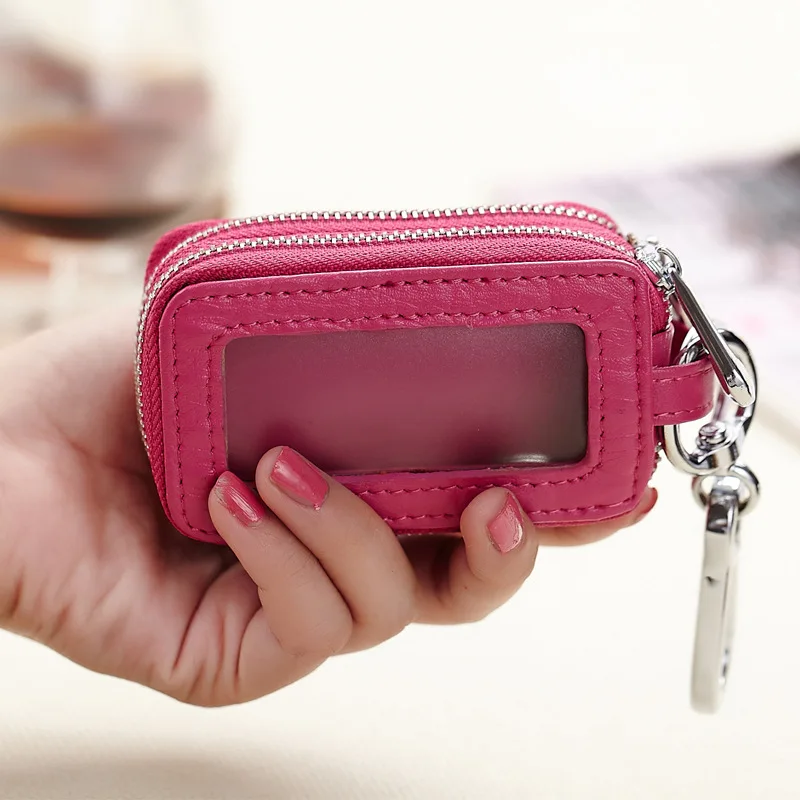 Новинка модный двойной чехол для ключей из натуральной кожи с узором под кожу