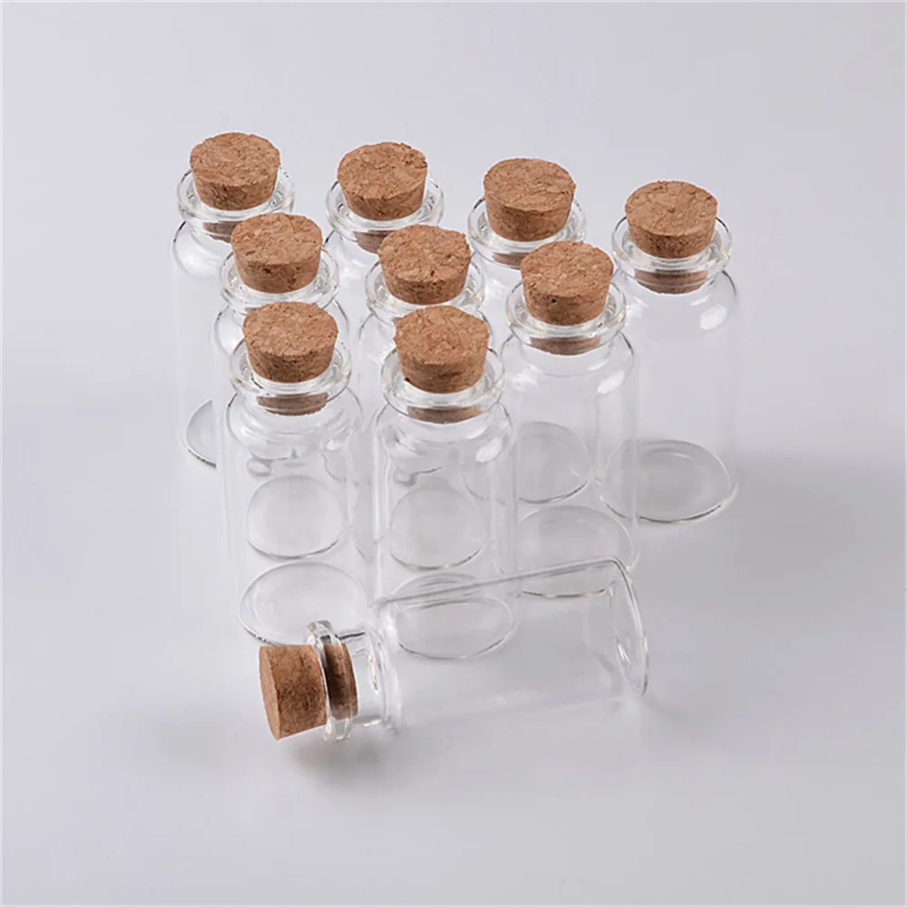 

5ml 10ml 15ml Mini Glass Bottle with Corks Empty Jars Vial for Tea Saffron Sweet Food Gift Bottles Gift Wedding Jars 24pcs