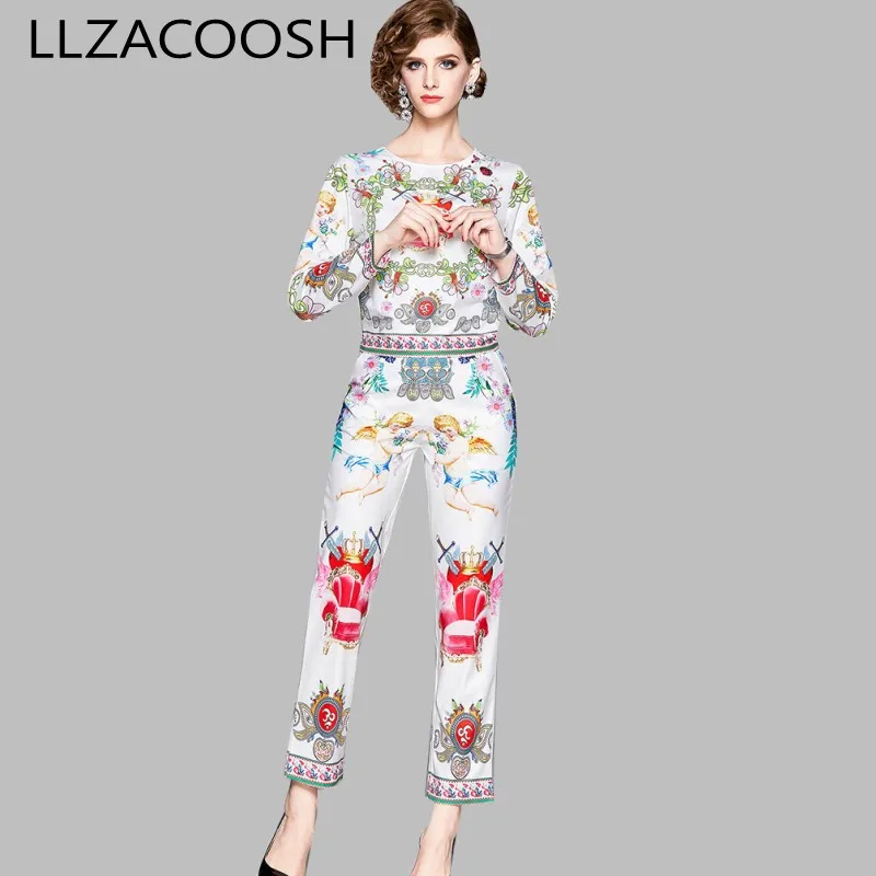 Женский дизайнерский подиумный комплект из 2 предметов винтажный топ с принтом