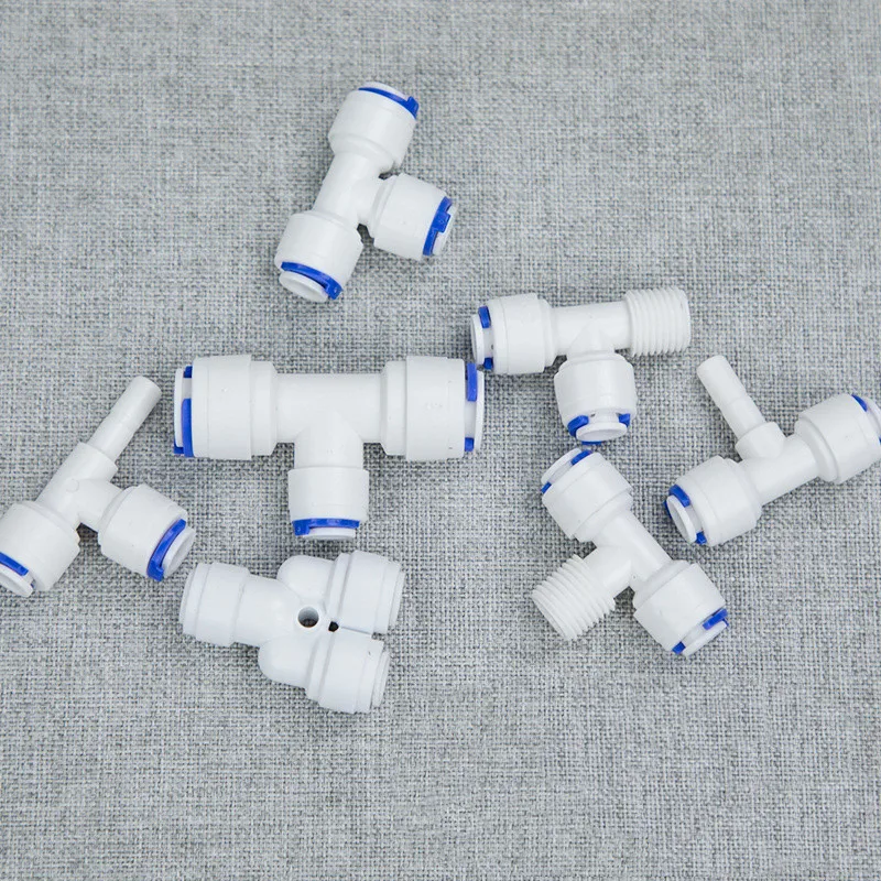 Соединительный тройник обратного осмоса 1/4 дюйма 3/8 с быстроразъемным