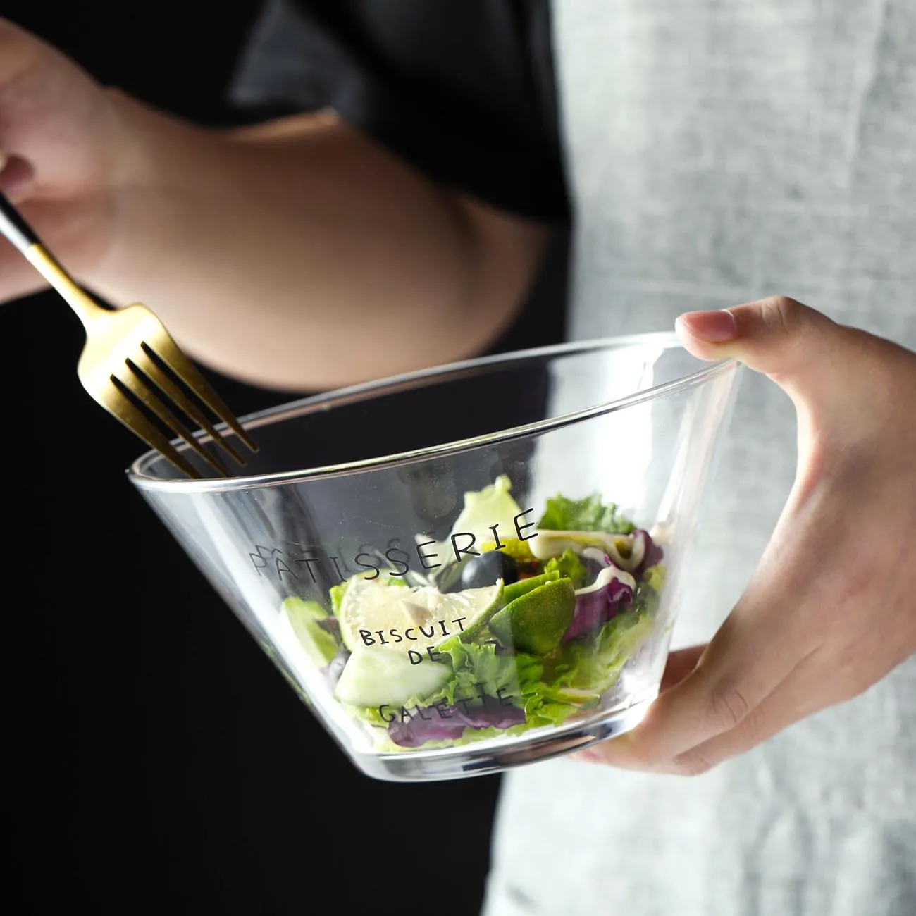 Прозрачная стеклянная Салатница OTHERHOUSE прозрачная миска для мороженого фруктов