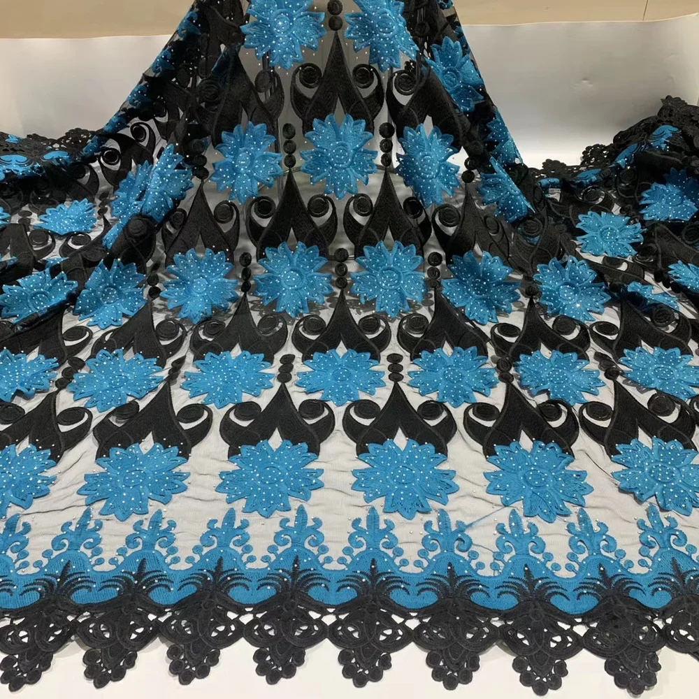 Новейшая Высококачественная африканская гипюровая кружевная шнуровка с 3d
